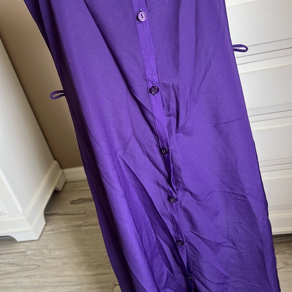 • NWT Soprano amethyst long button front high low dress, M • - Picture 3 of 9
